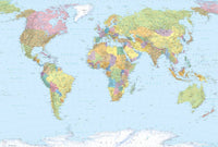 Komar World Map Vlies Fotobehang 368x248cm | Yourdecoration.nl
